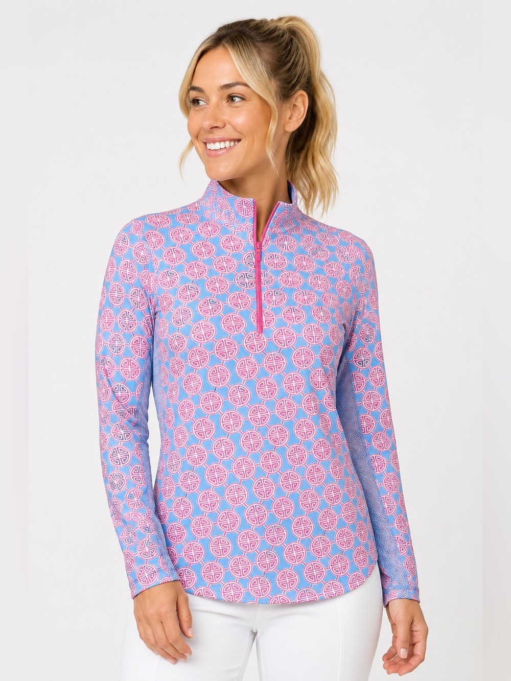 IBKUL IceFil UPF 50+ 1/4 Zip Pullover Top